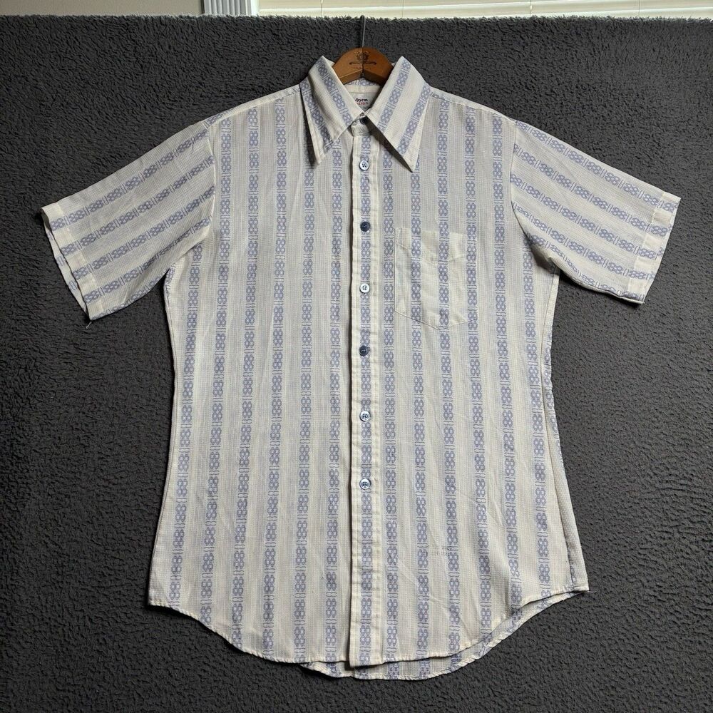 VTG 70s Transformation By Mack Permanent Press Pointed Collar Button Up Medium